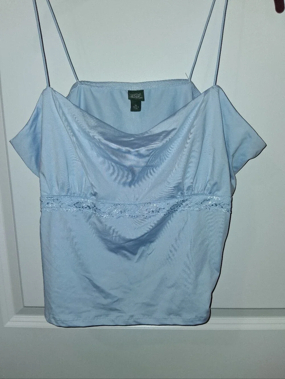 NEW Wild Fable LOT Light Baby Blue Lace-Trim Camisole & Fleece Shorts Ladys XL